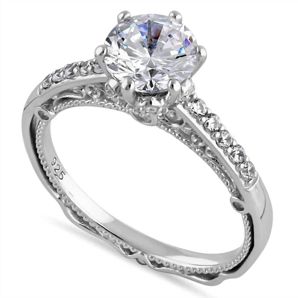 NEW STARLETTE women's madeleine engagement ring in silver